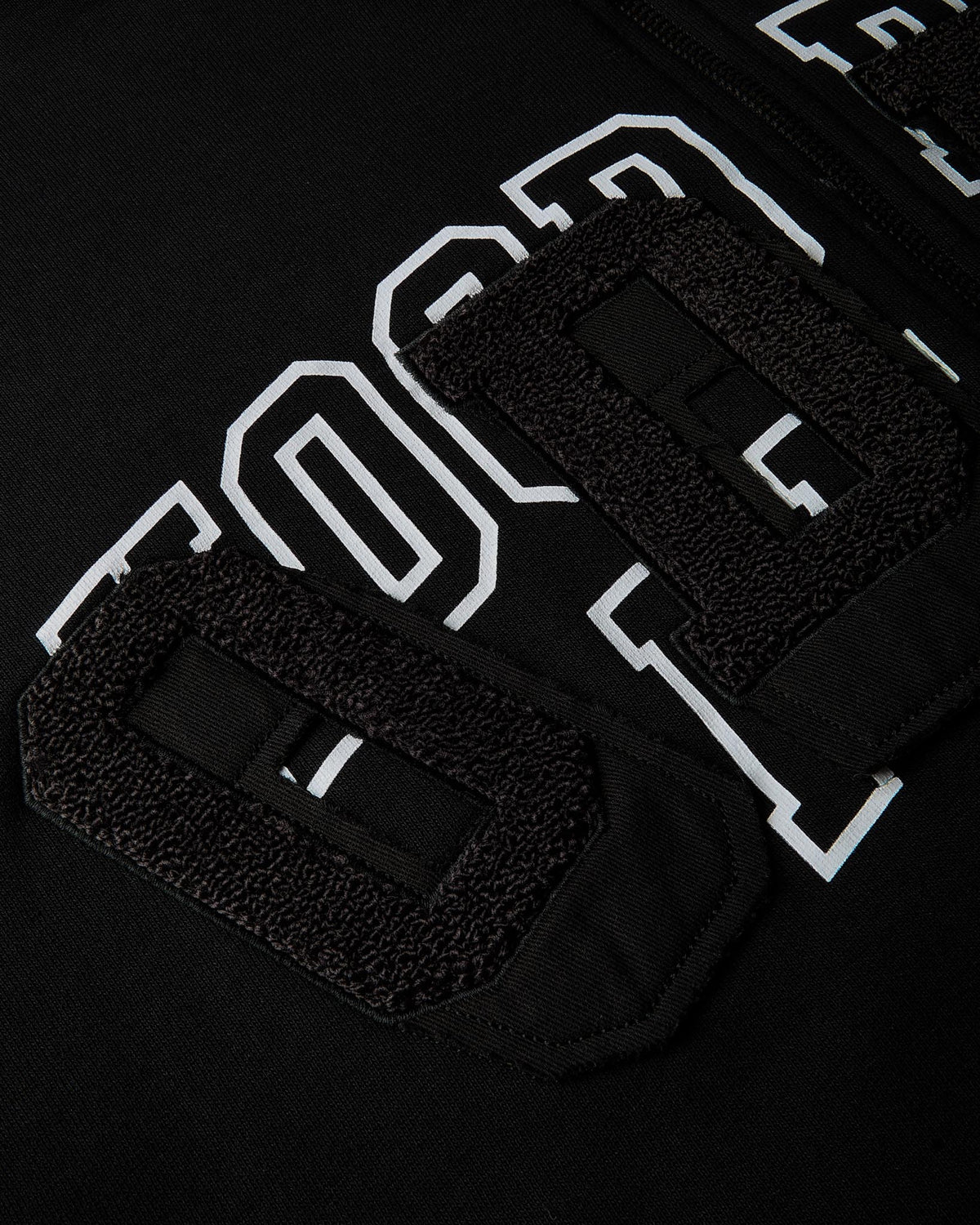 Meteor Oversized Zip Hoodie - Black/White