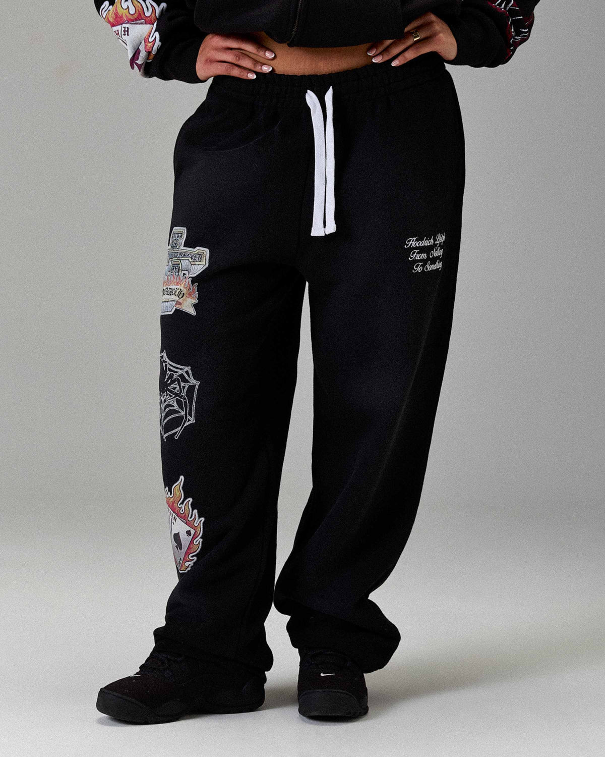 The Winner's Circle Phase Oversized Open Hem Joggers - Black