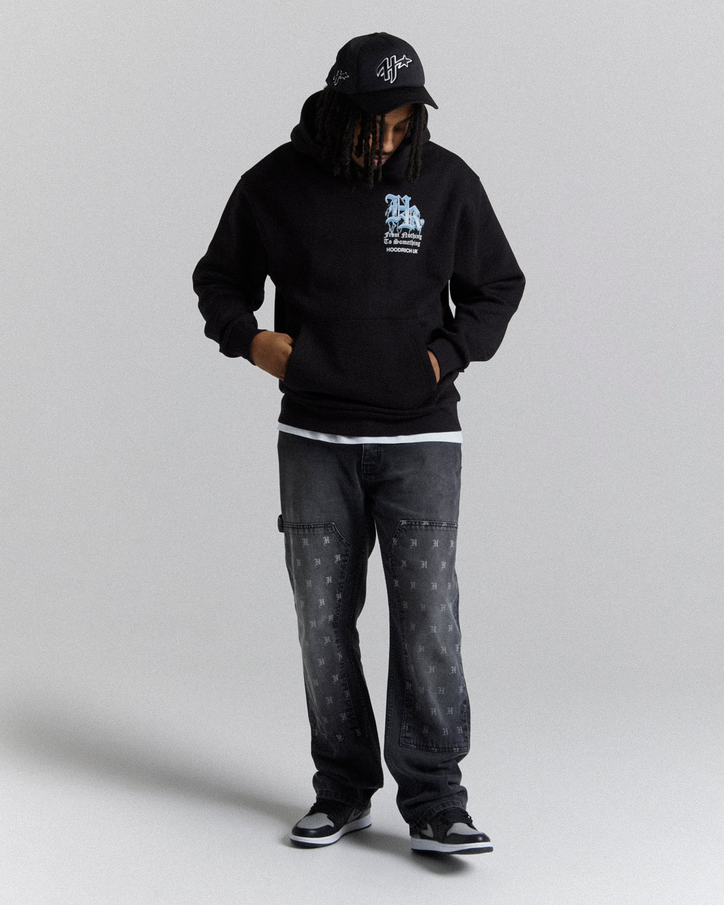 Tornado Oversized Hoodie - Black/White/Blue