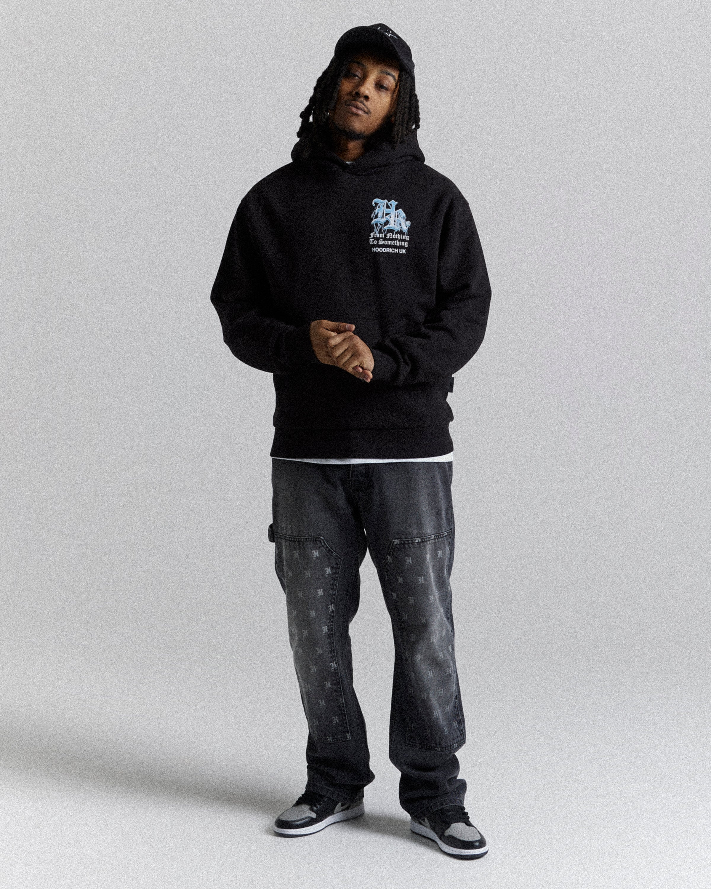 Tornado Oversized Hoodie - Black/White/Blue