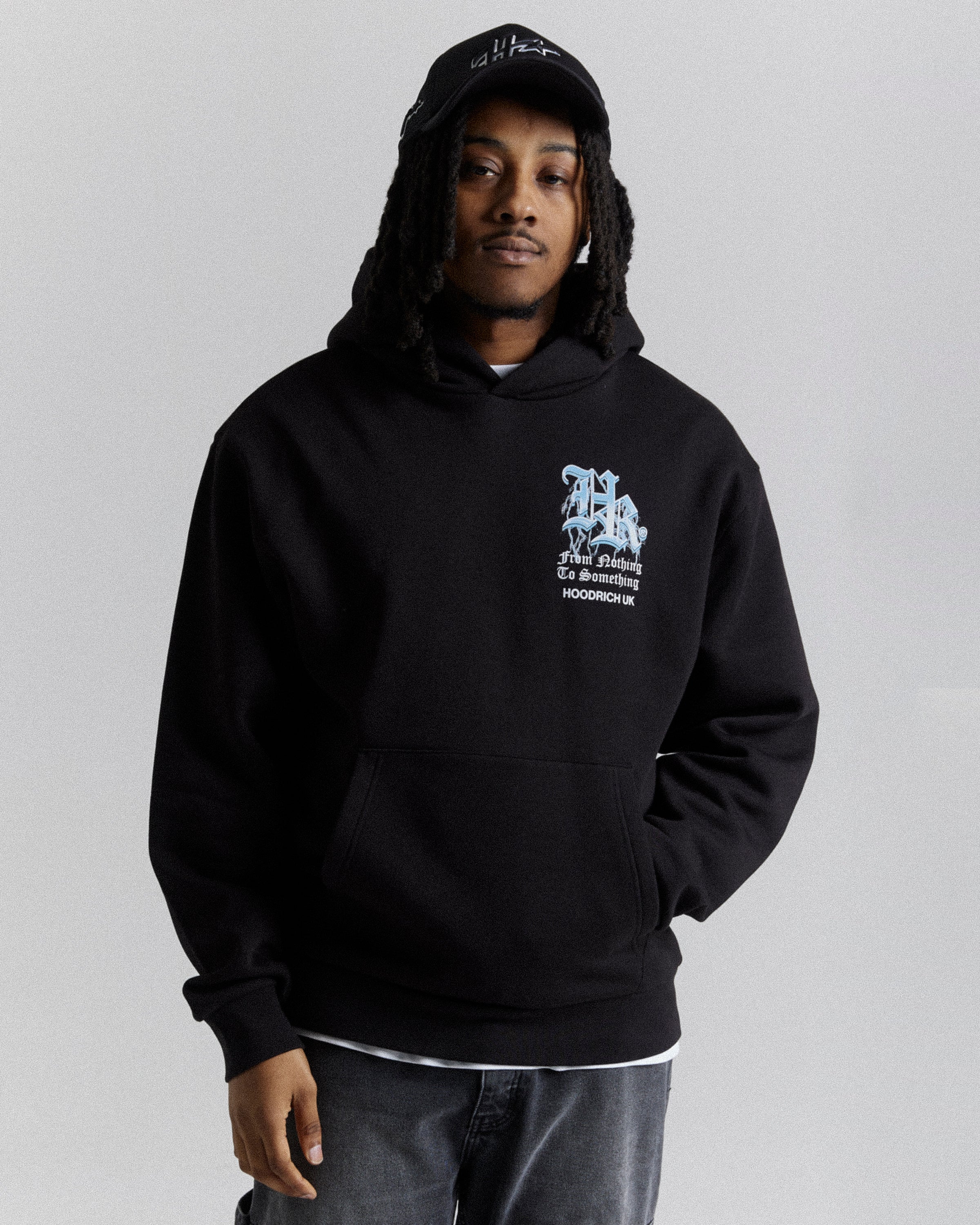 Tornado Oversized Hoodie - Black/White/Blue