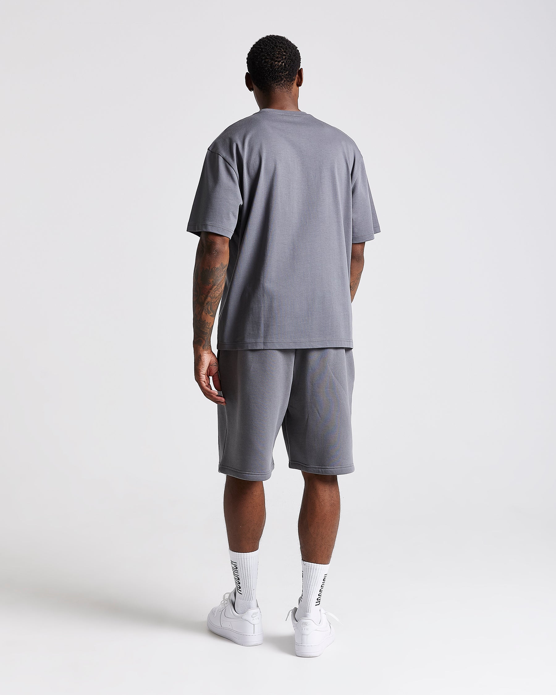 Iron Oversized T-Shirt - Grey/Rhinestones