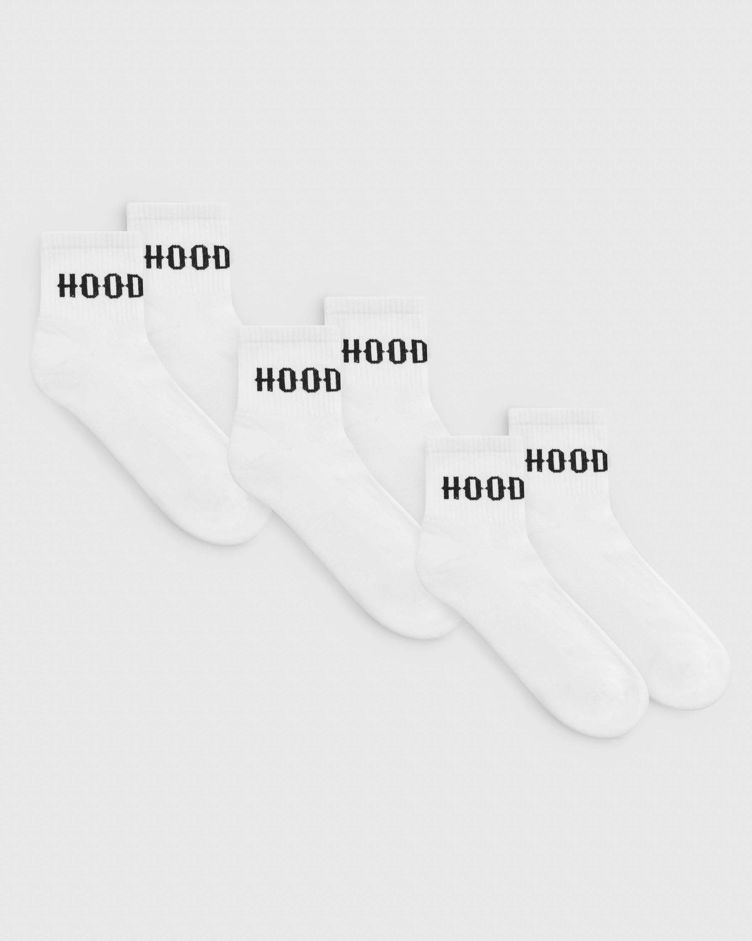 Core 3 Pack Quarter Socks - White/Black
