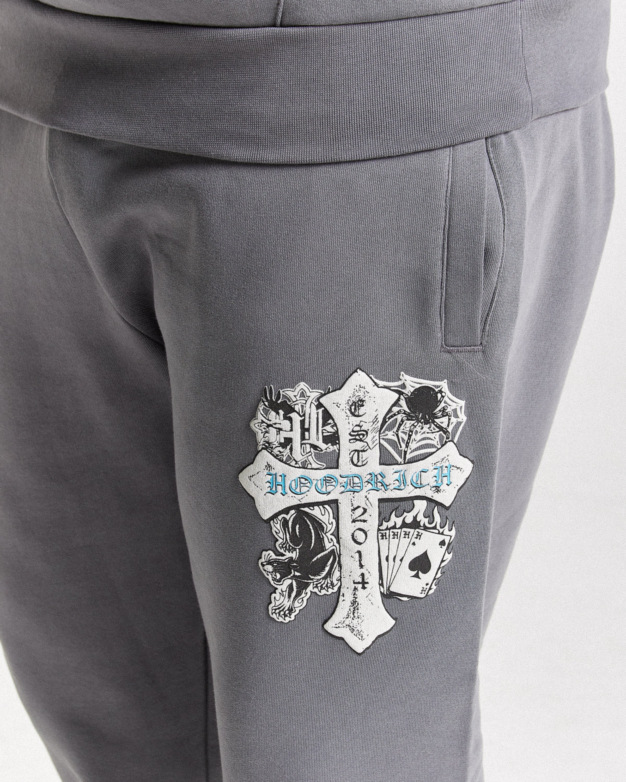 Cross Oversized Joggers - Grey/Blue