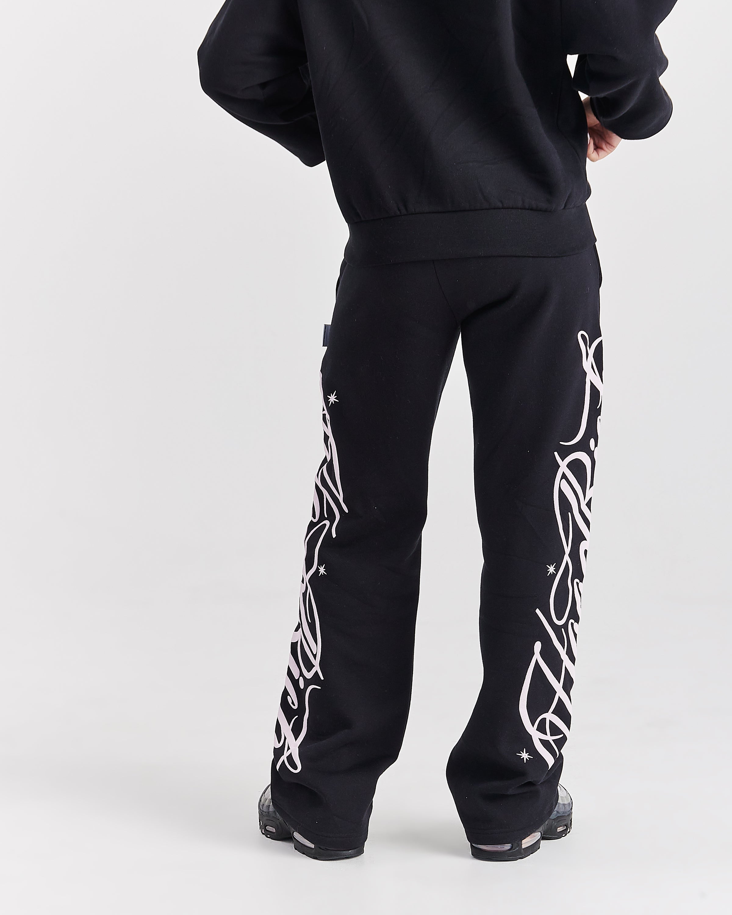 Solace Wide Leg Joggers - Black/Pink