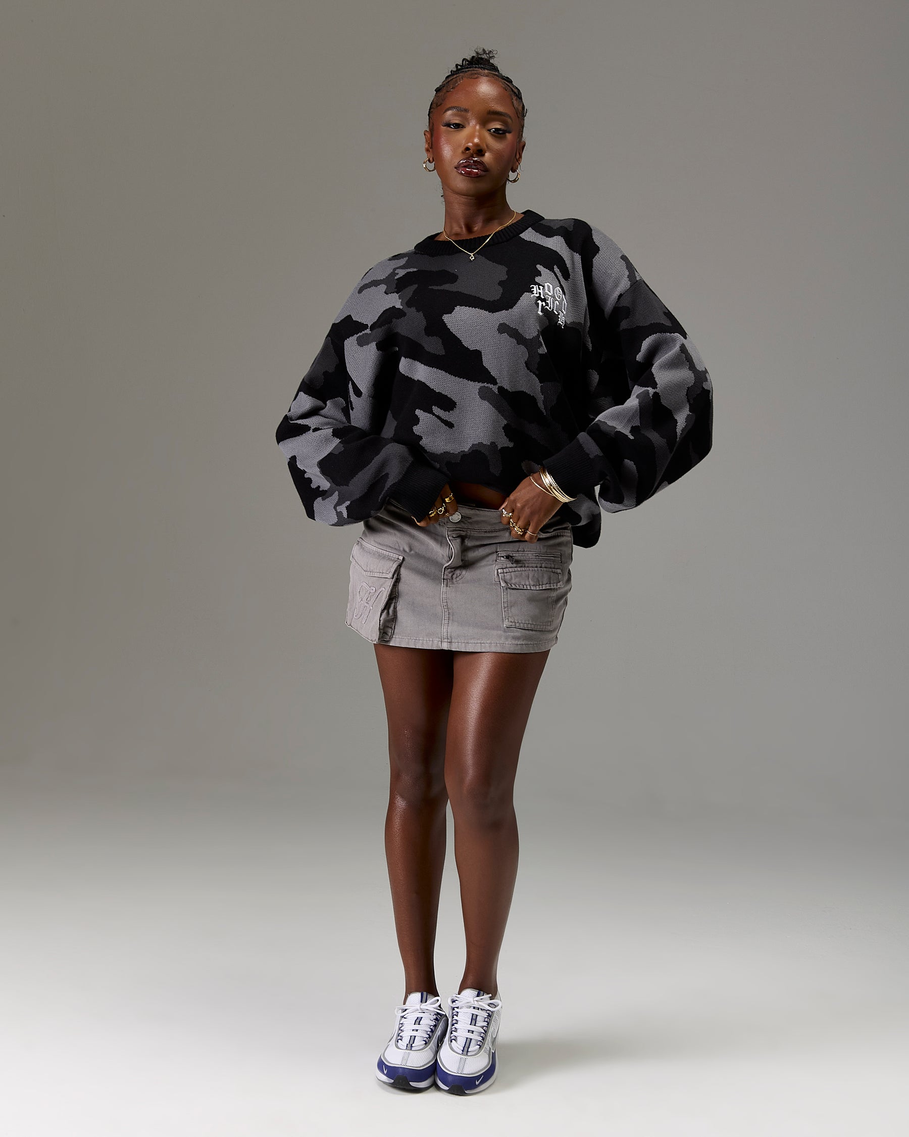 The Winners Circle Knitwear Sweater - Black/Camo
