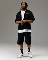 The Winner's Circle Ripstop Cargo Shorts - Black/White