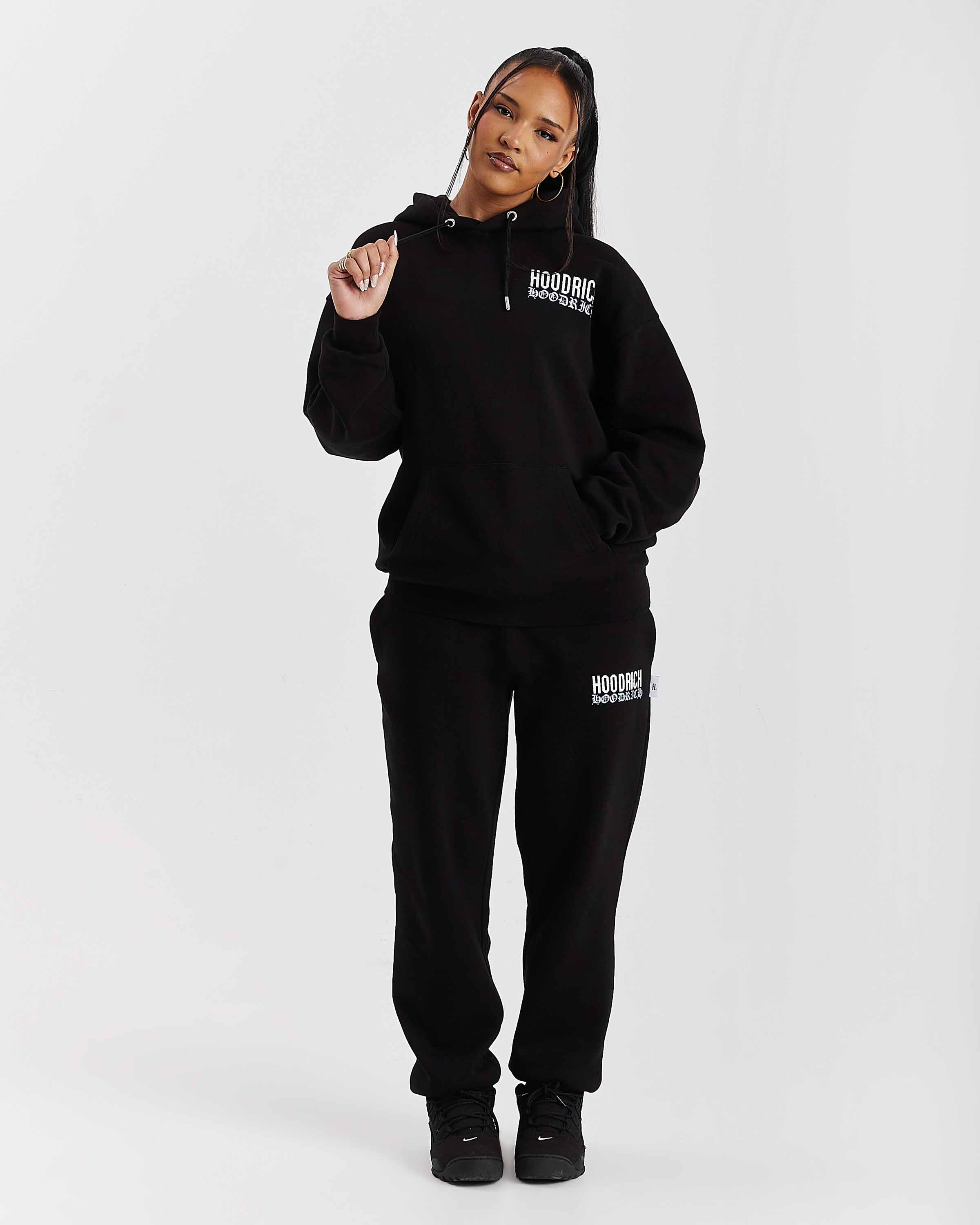 Flex Oversized Hoodie - Black/White