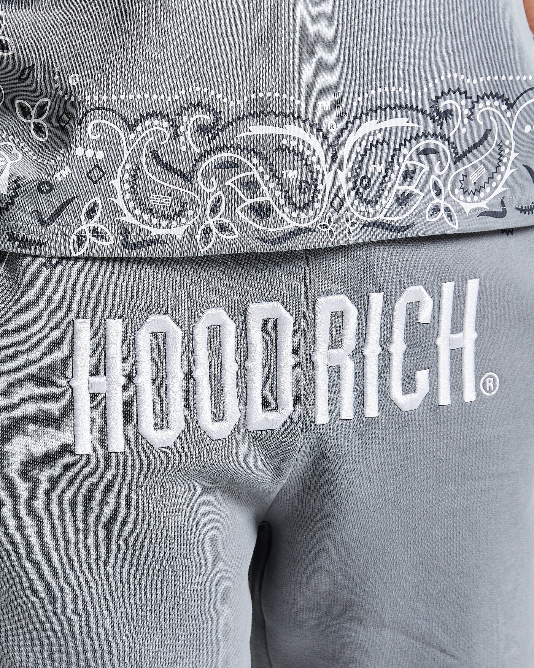 Motif Oversized Shorts - Grey/White
