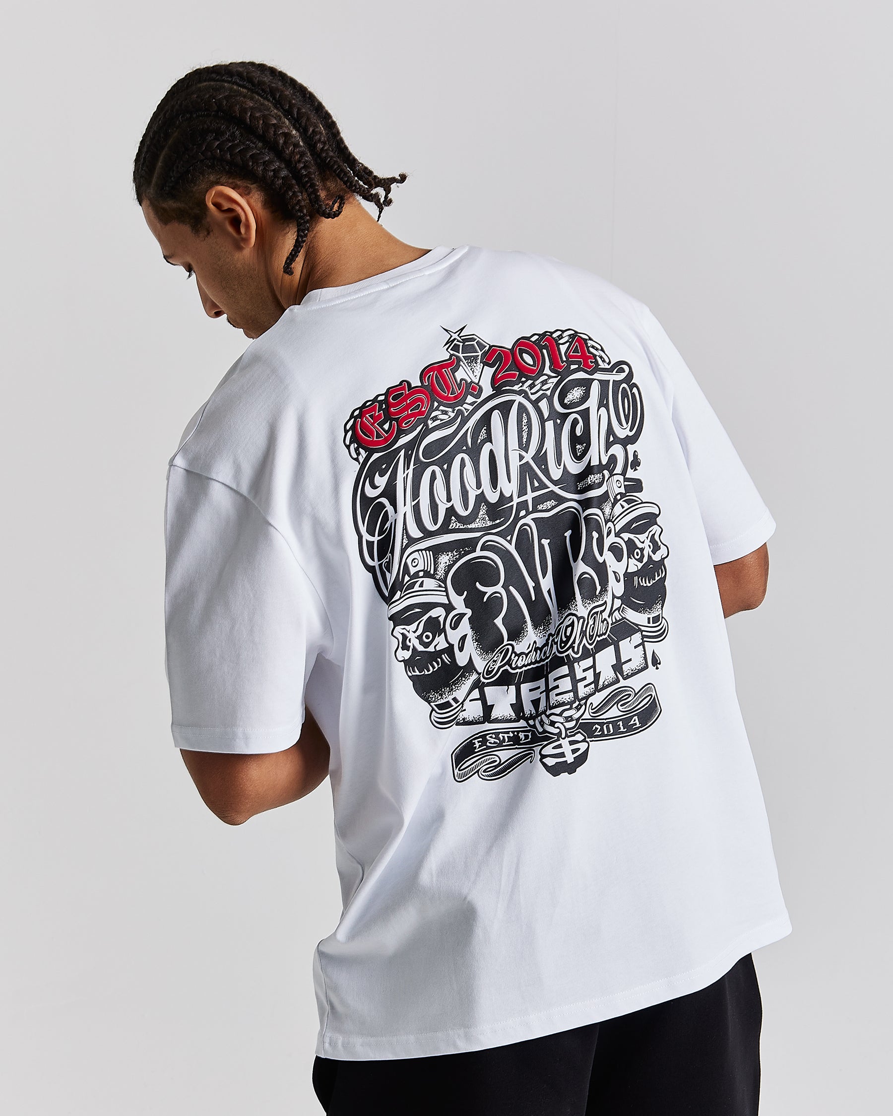 Crown Oversized T-Shirt - White/Red/Black