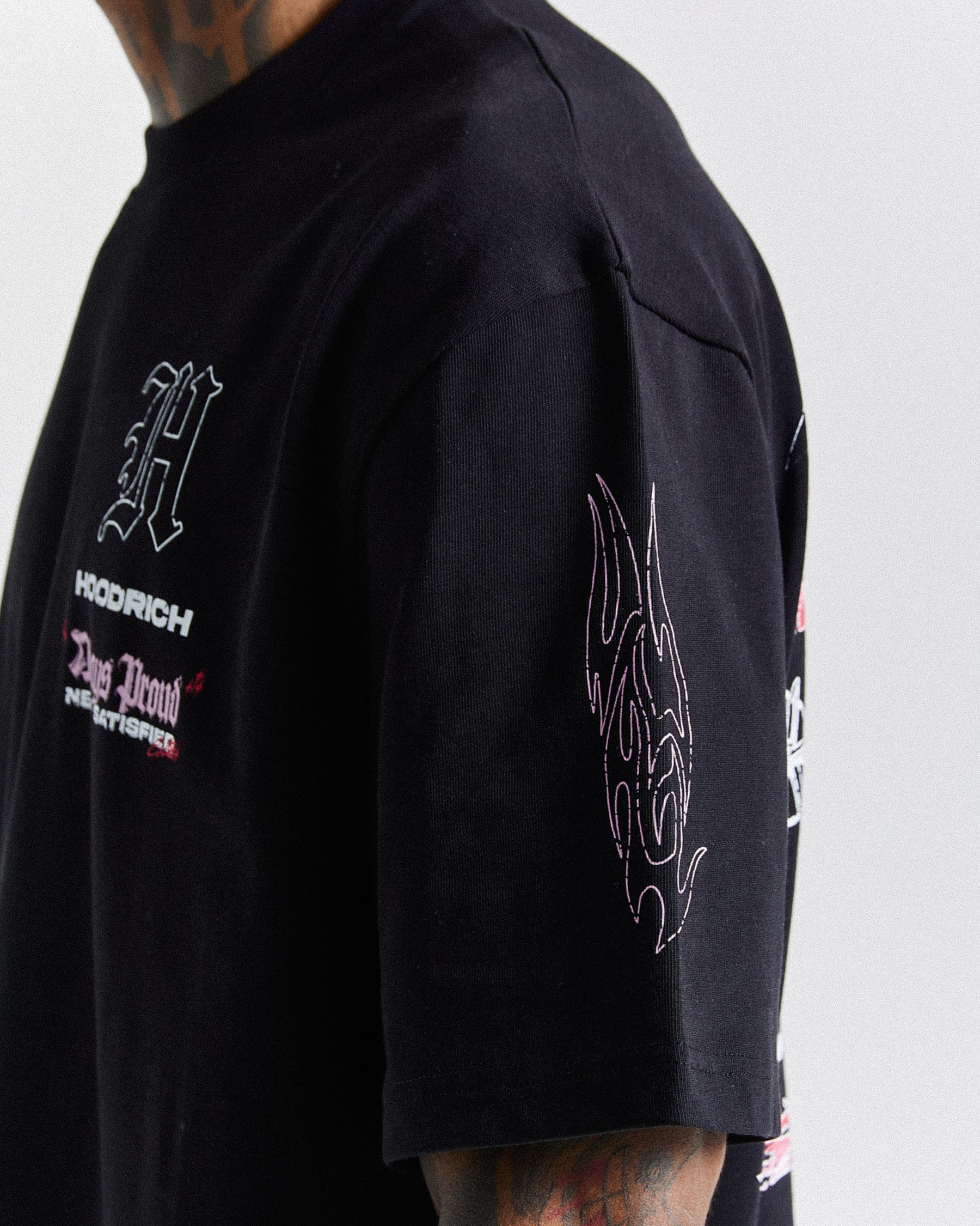 Chroma Oversized T-Shirt - Black/White/Pink