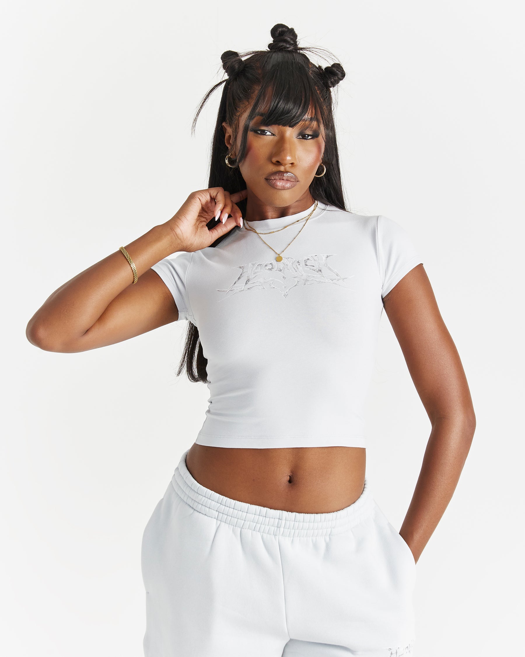 Spark Fitted Tee - Off White/Silver