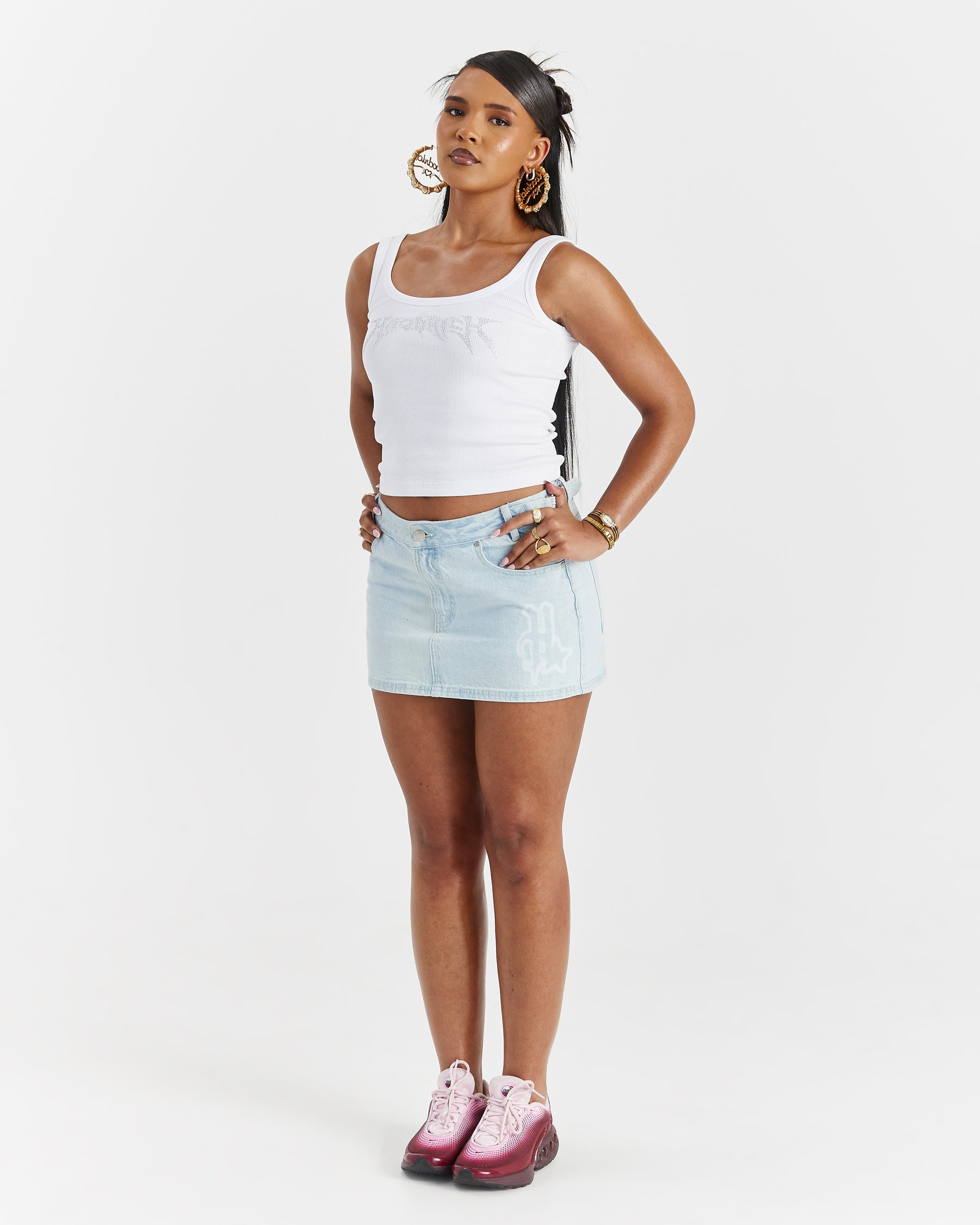 Totem Mini Skirt - Light Blue Wash