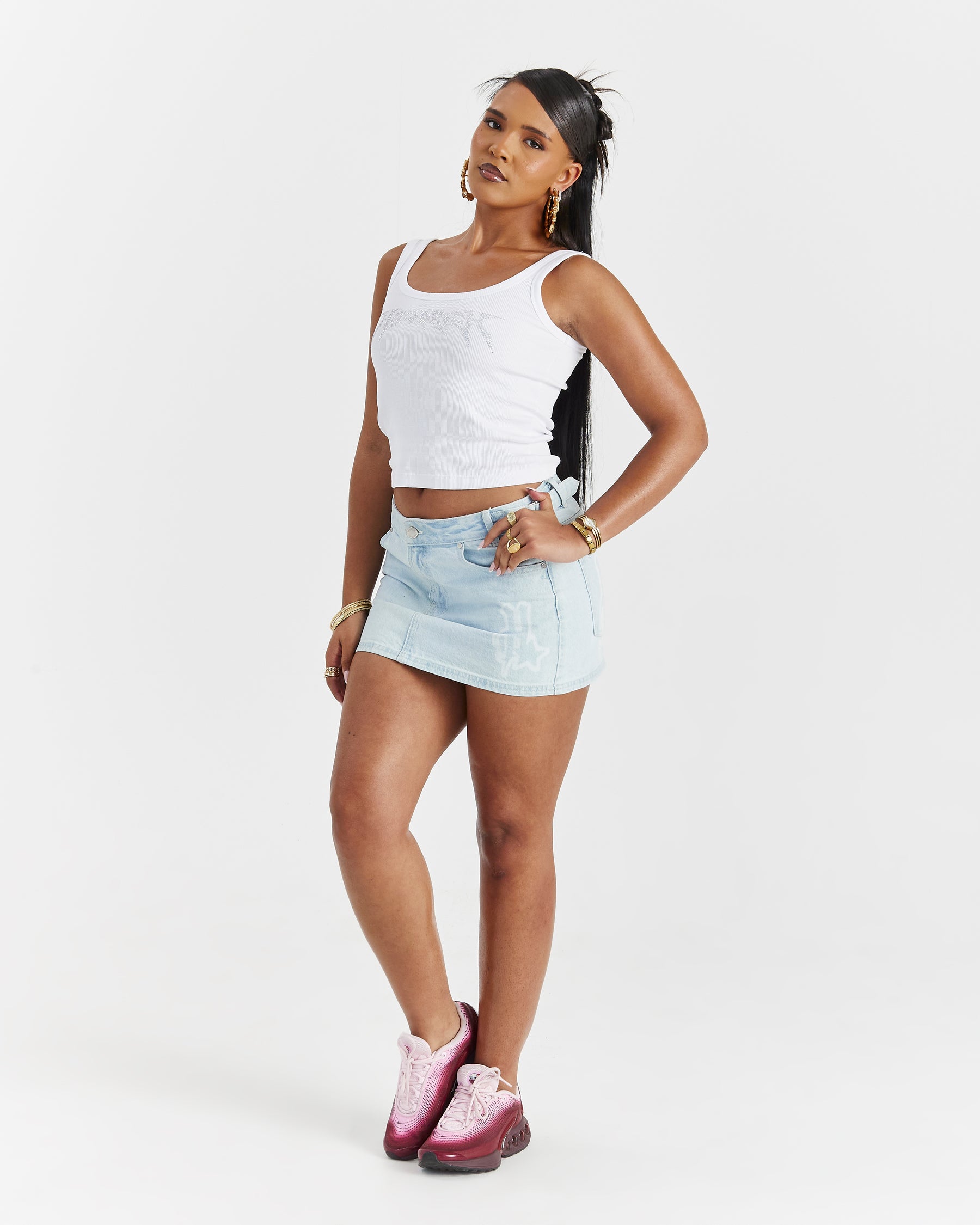 Totem Mini Skirt - Light Blue Wash