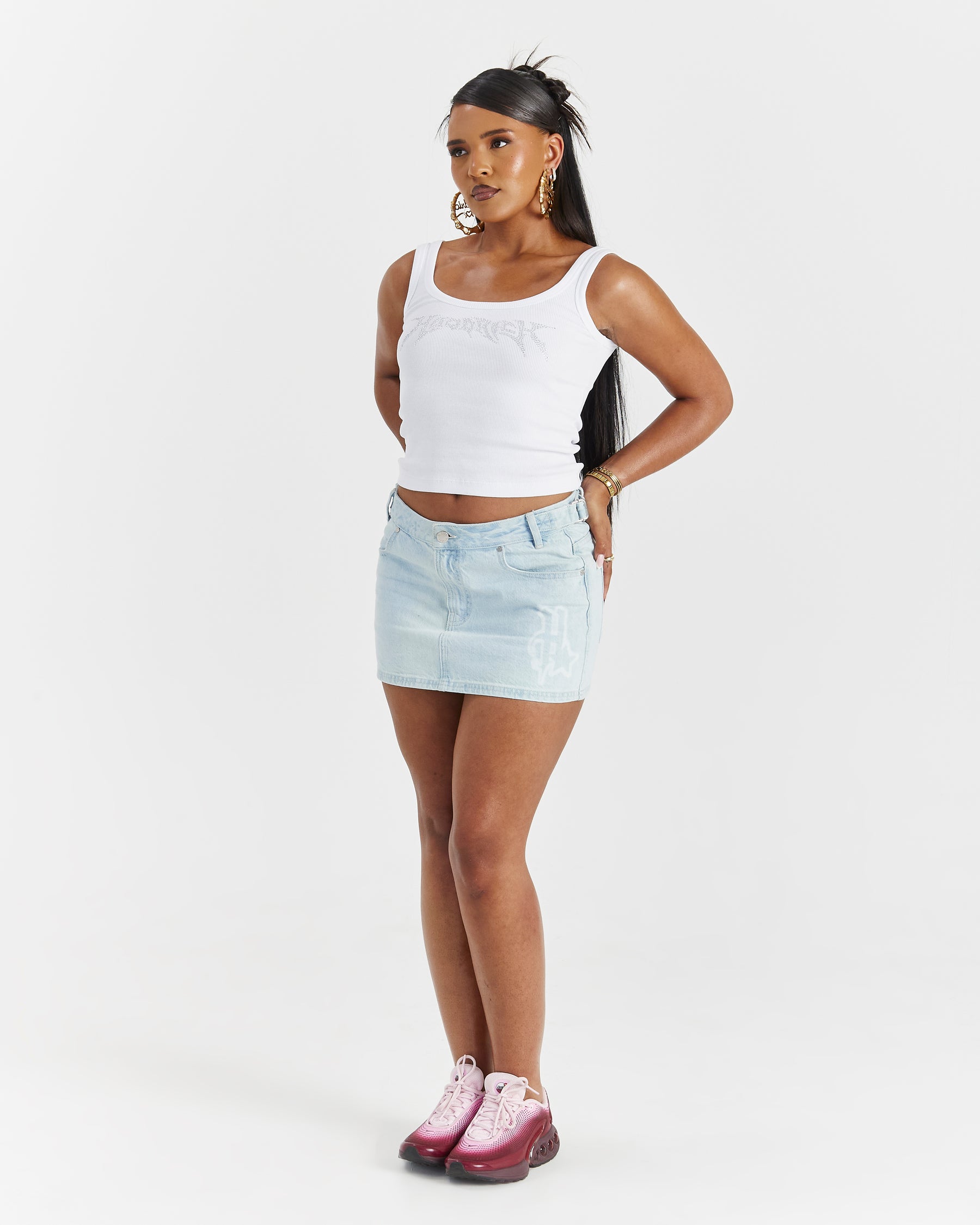 Totem Mini Skirt - Light Blue Wash