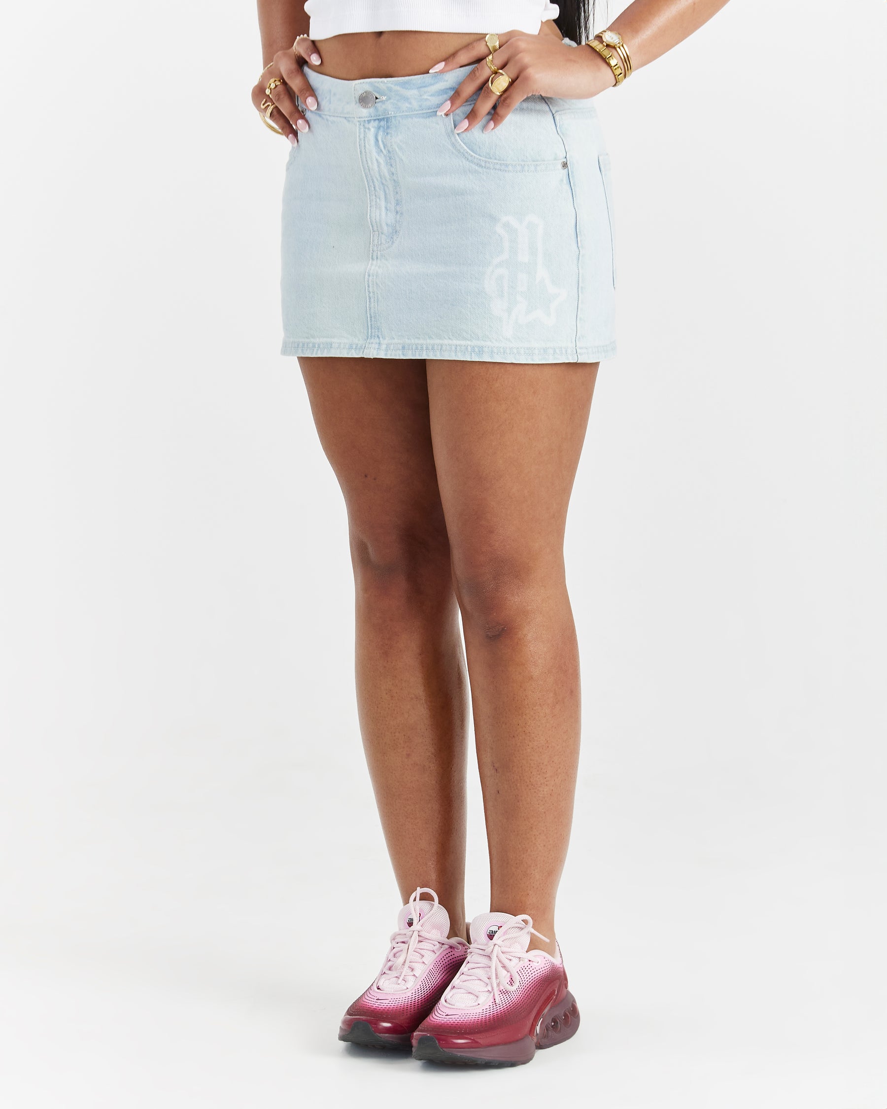 Totem Mini Skirt - Light Blue Wash