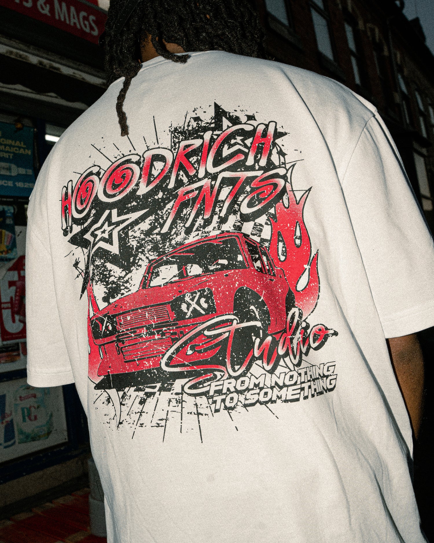 Racing Oversized T-Shirt - White/Black/Red