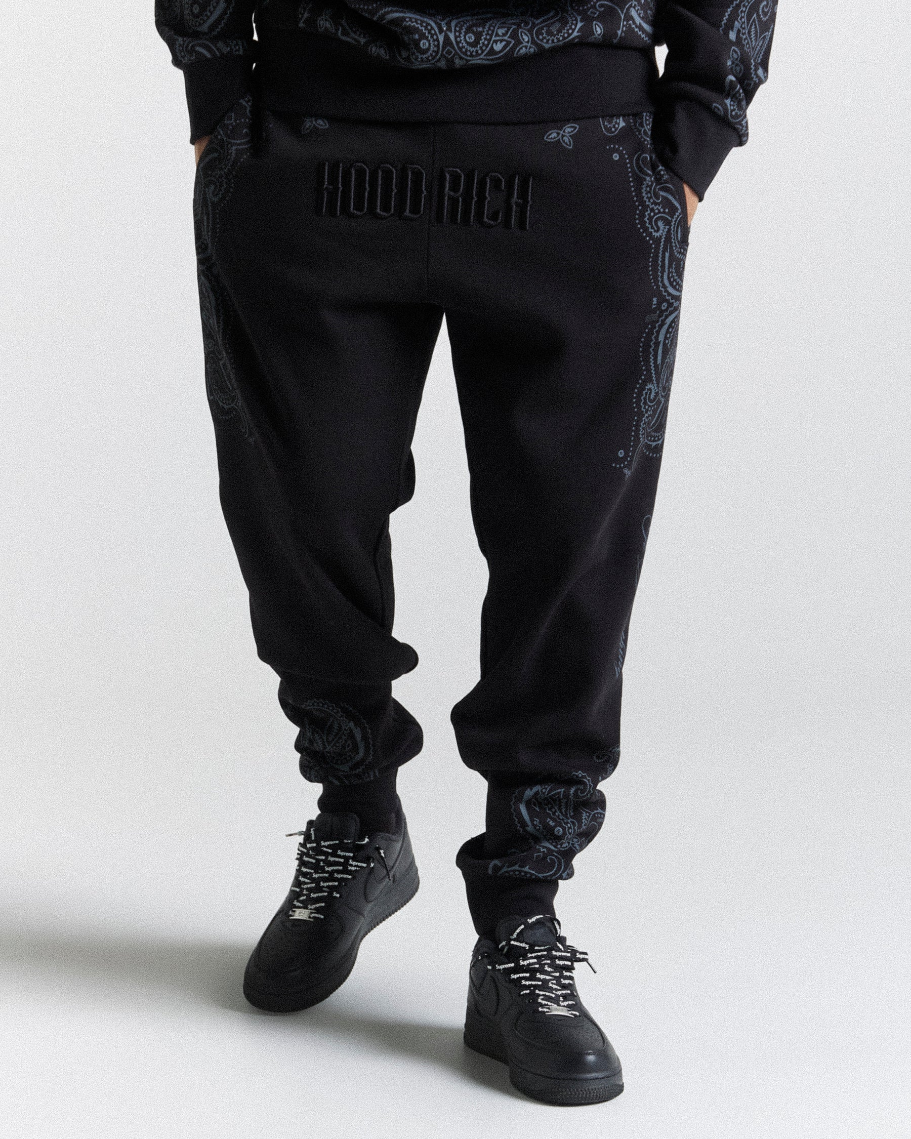 Motif Joggers - Black/Grey