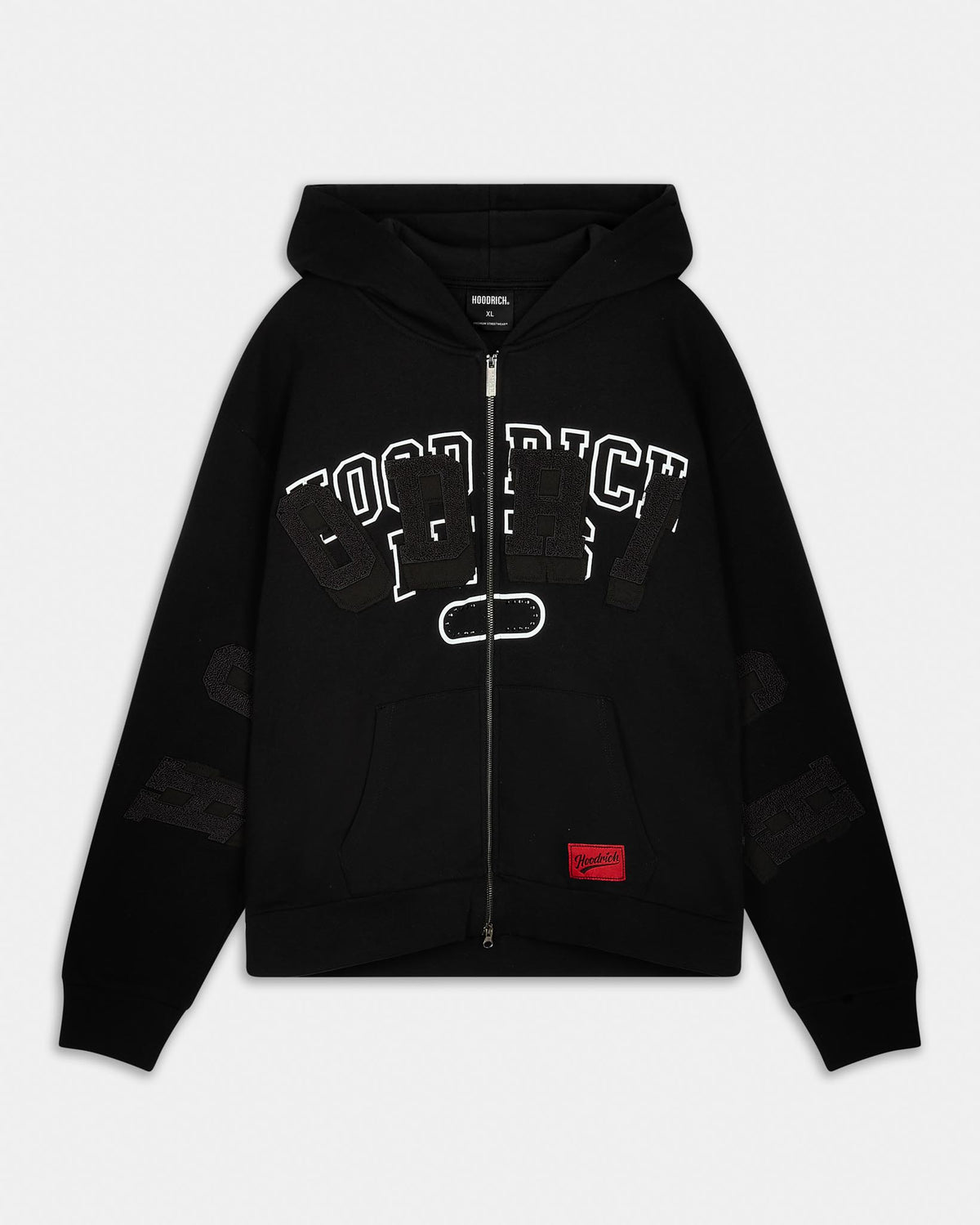 Meteor Oversized Zip Hoodie - Black/White