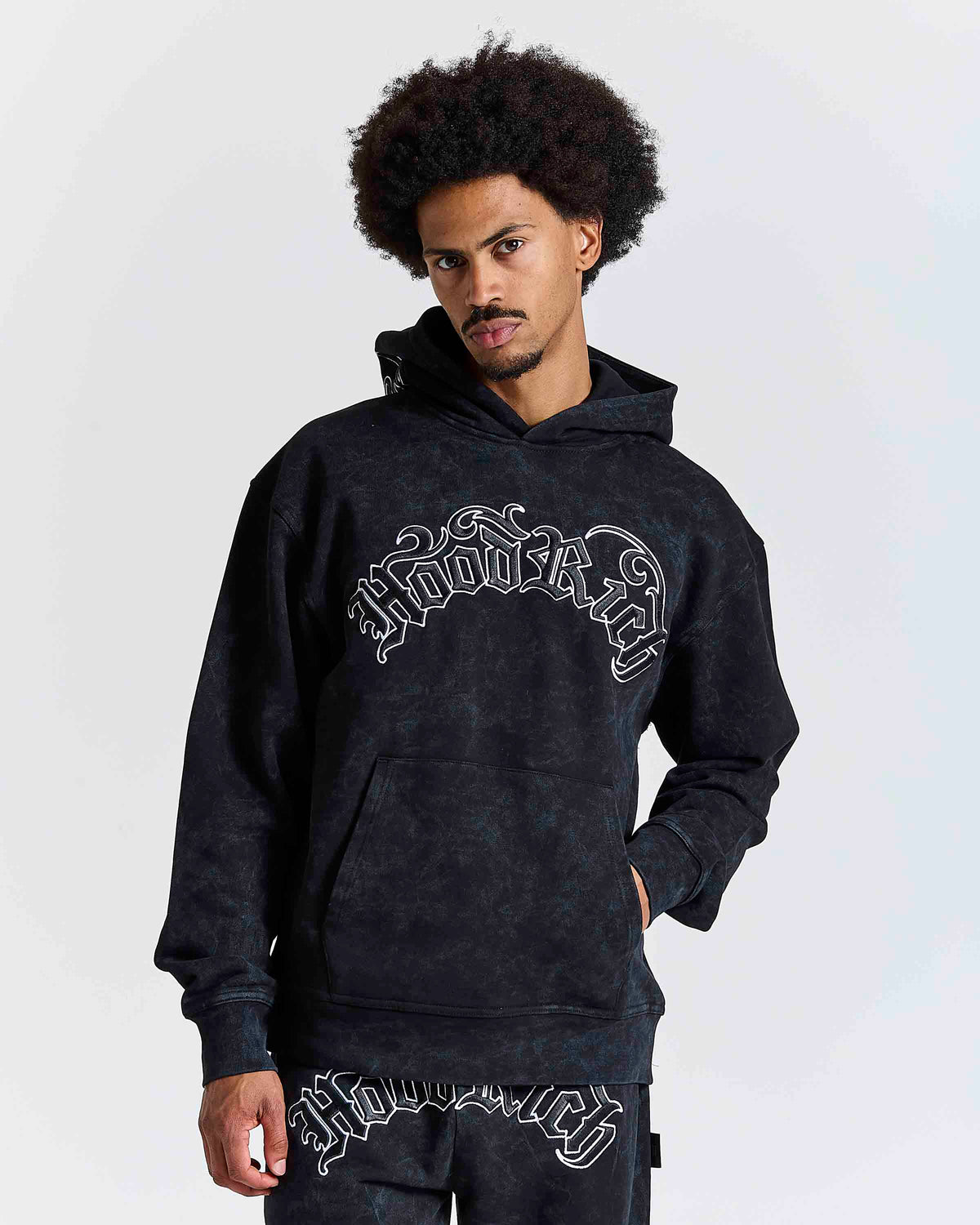 Nocturn Oversized Hoodie - Black/White