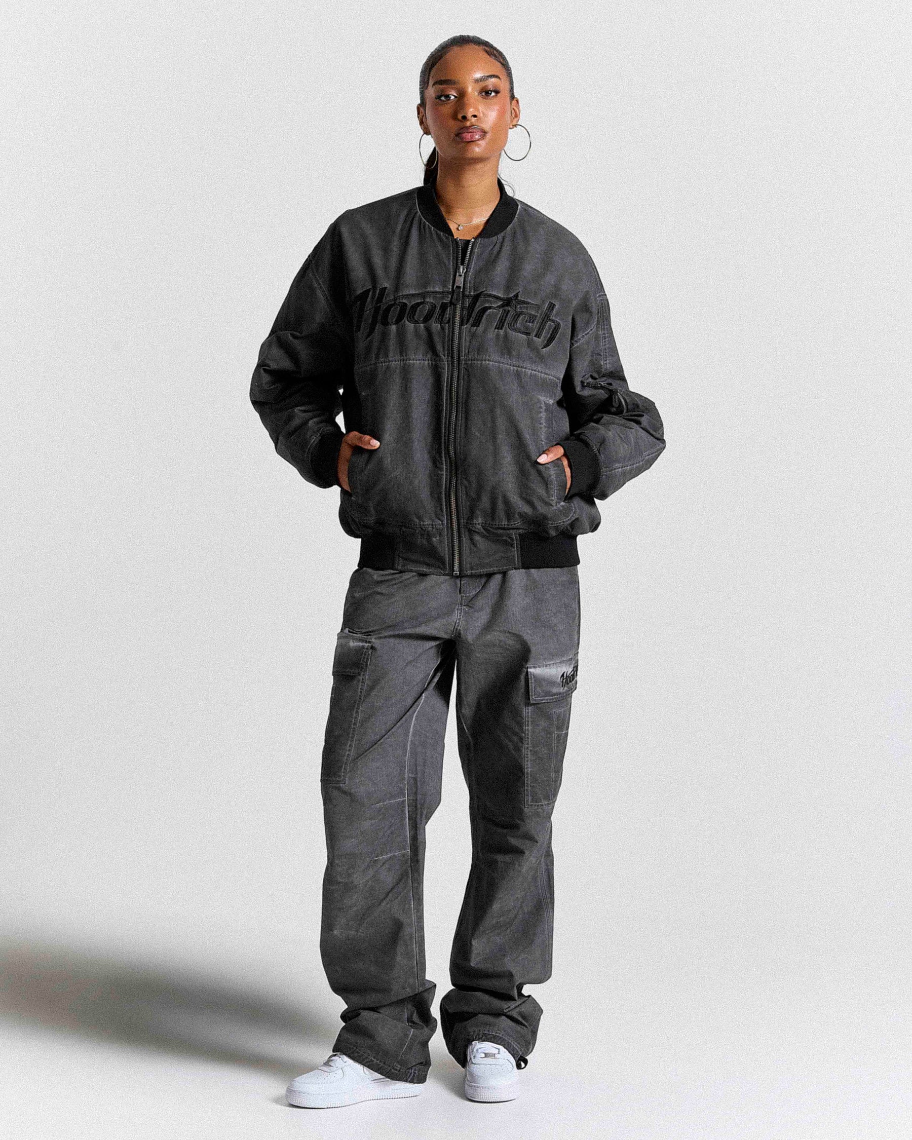Cast Ripstop Varsity Jacket - Washed Black