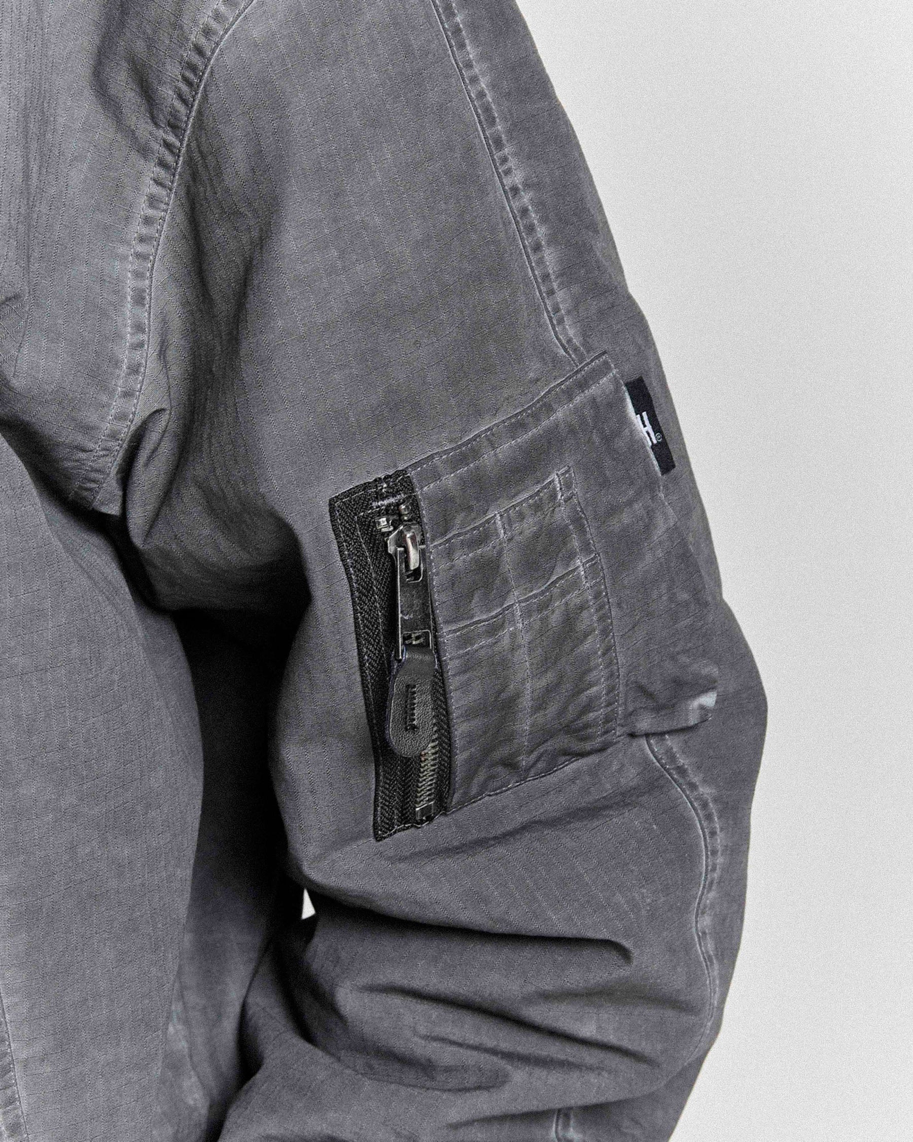 Cast Ripstop Varsity Jacket - Washed Black