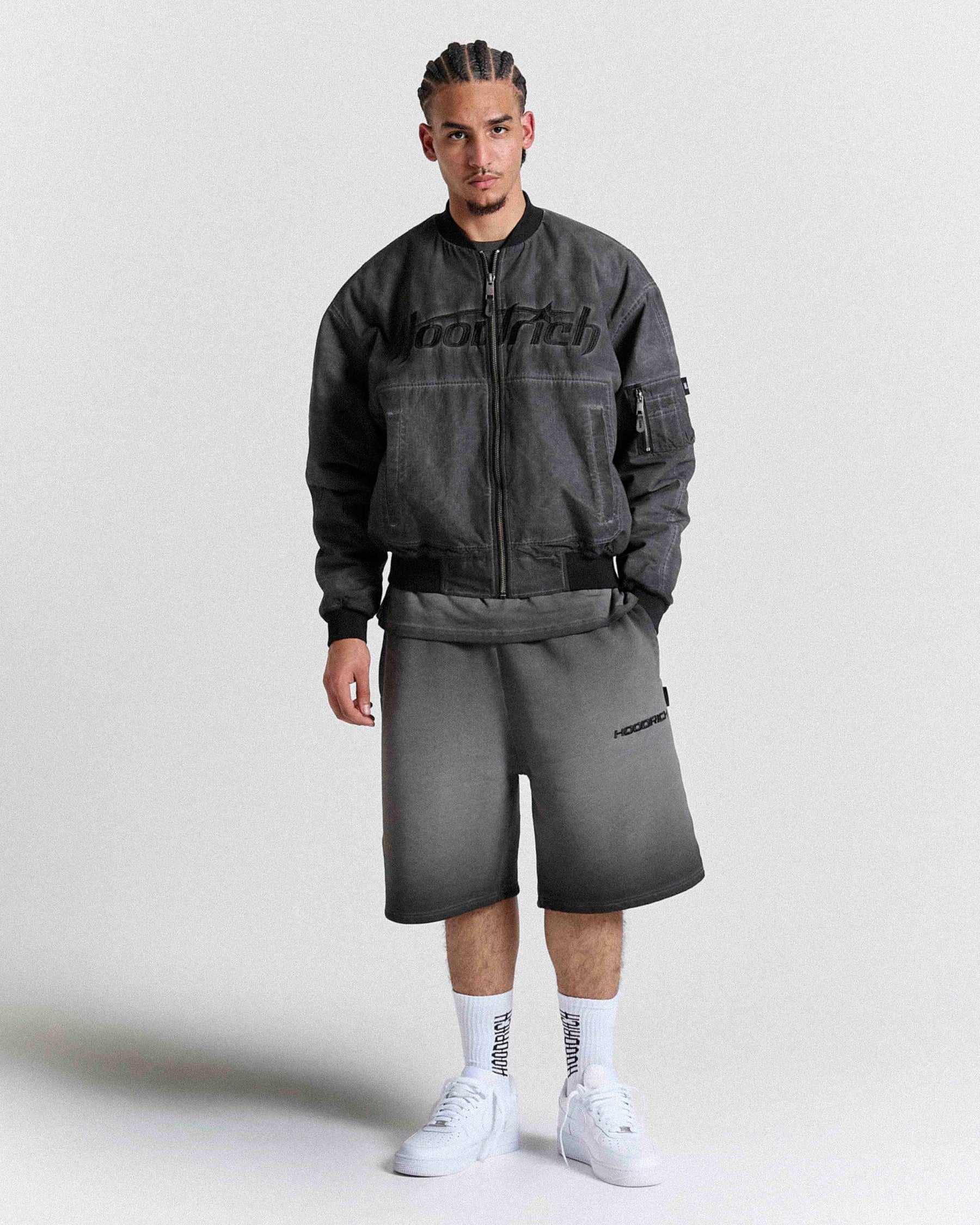 Cast Ripstop Varsity Jacket - Washed Black