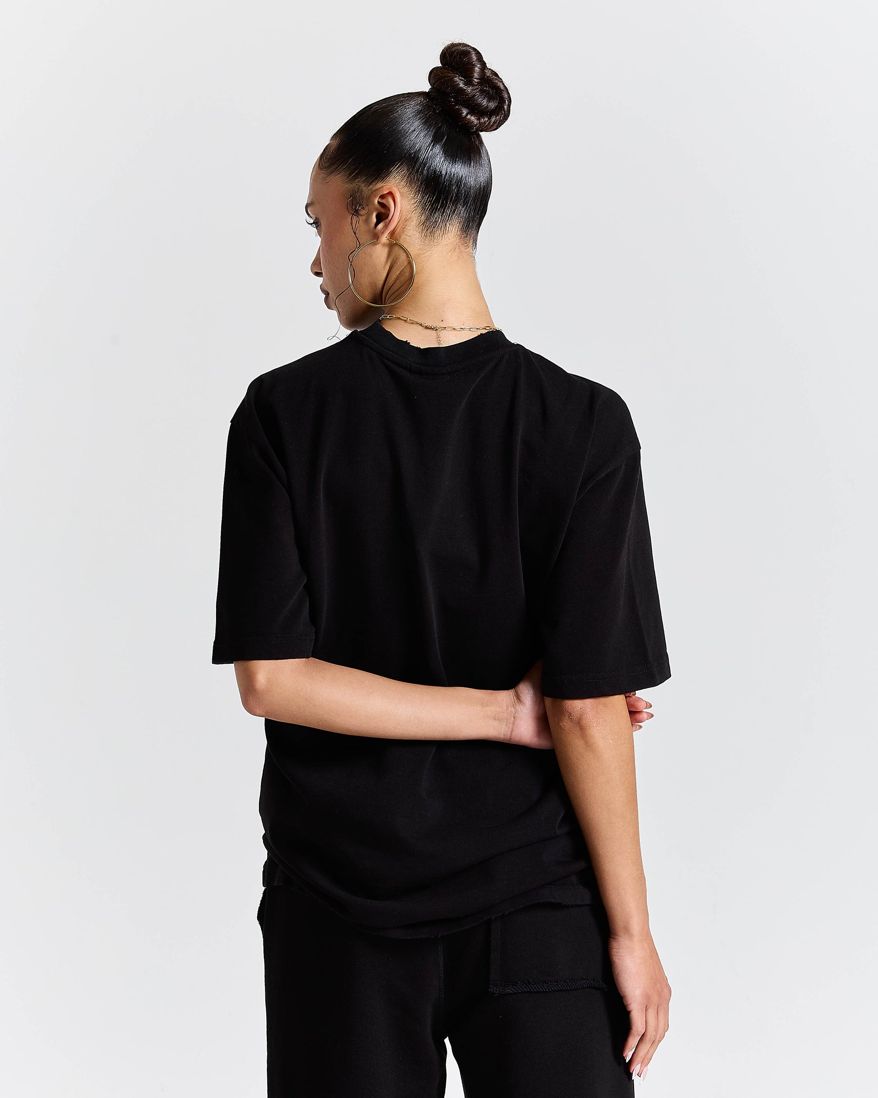 Fray Regular Fit Tee - Black