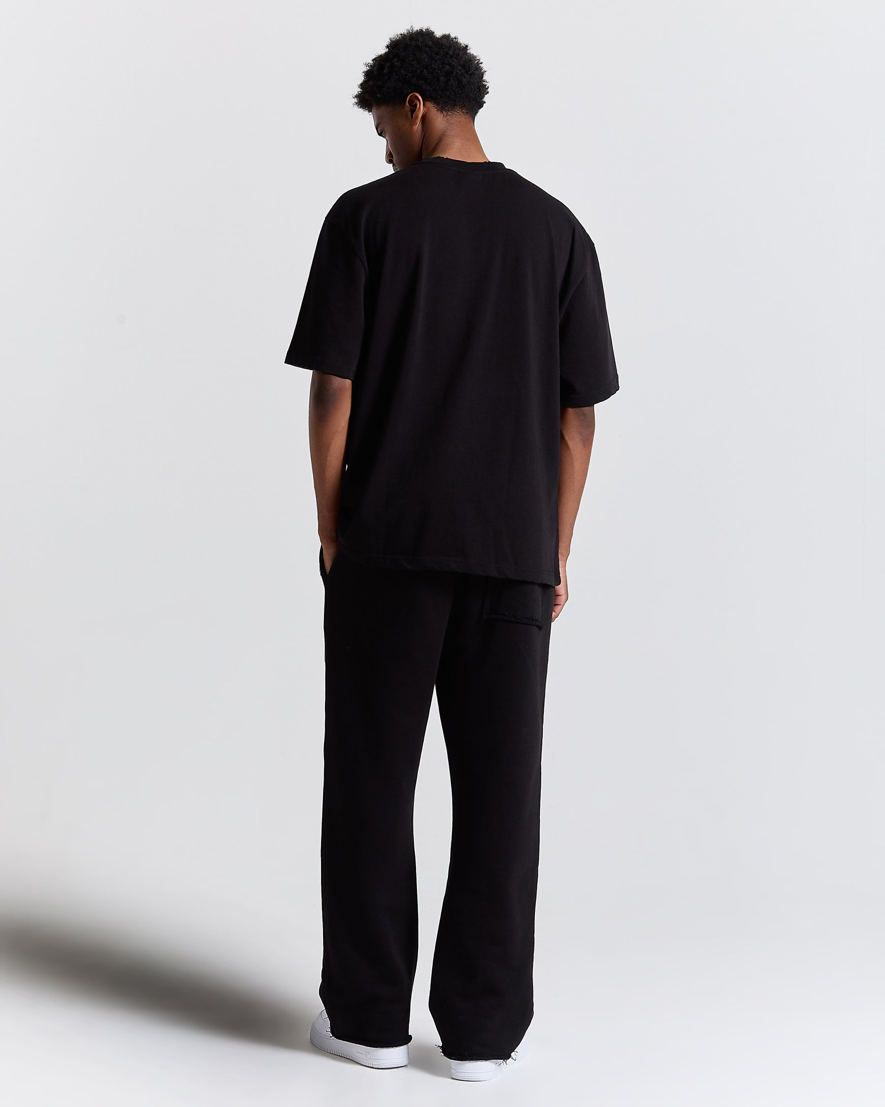 Fray Regular Fit Tee - Black