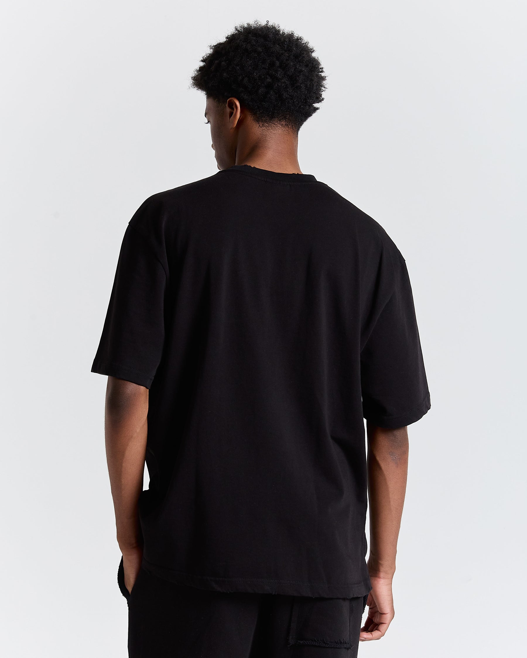 Fray Regular Fit Tee - Black