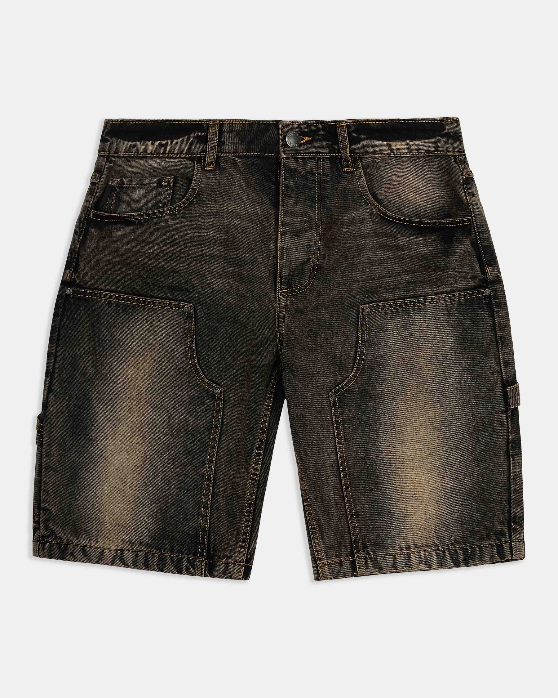 Shadow Rust Denim Carpenter Jorts - Black Wash