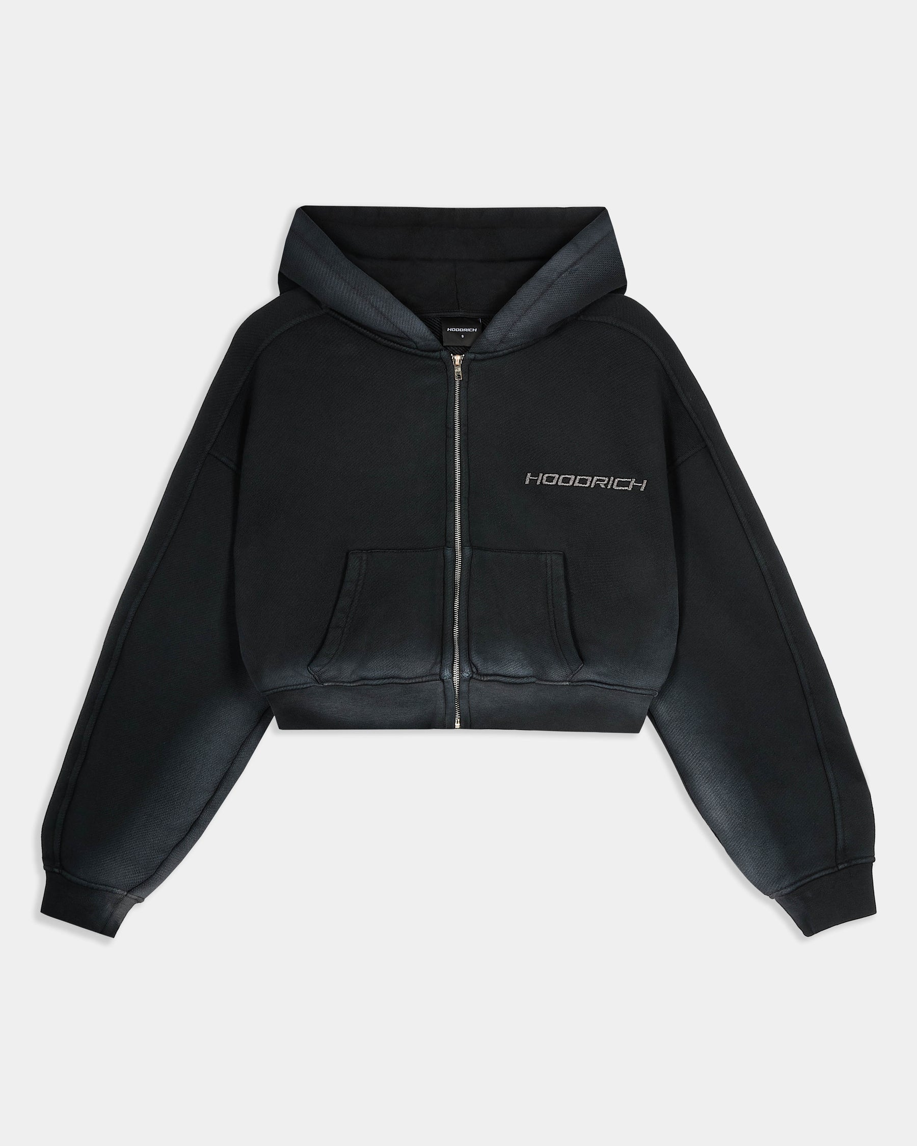Women's Ghost Boxy Fit Zip Hoodie - Black