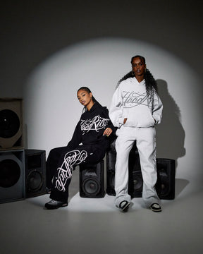 Solace Mid Length Hoodie - Black/Pink