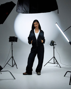 The Winner's Circle Aspen Wide Leg Joggers - Black