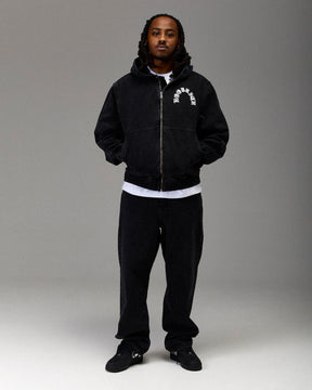 The Winner's Circle Denim Hooded Jacket - Black/White