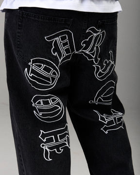 The Winner's Circle Denim Trousers - Black/White