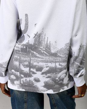 The Winner's Circle Oversized Long Sleeve T-Shirt - White/Grey