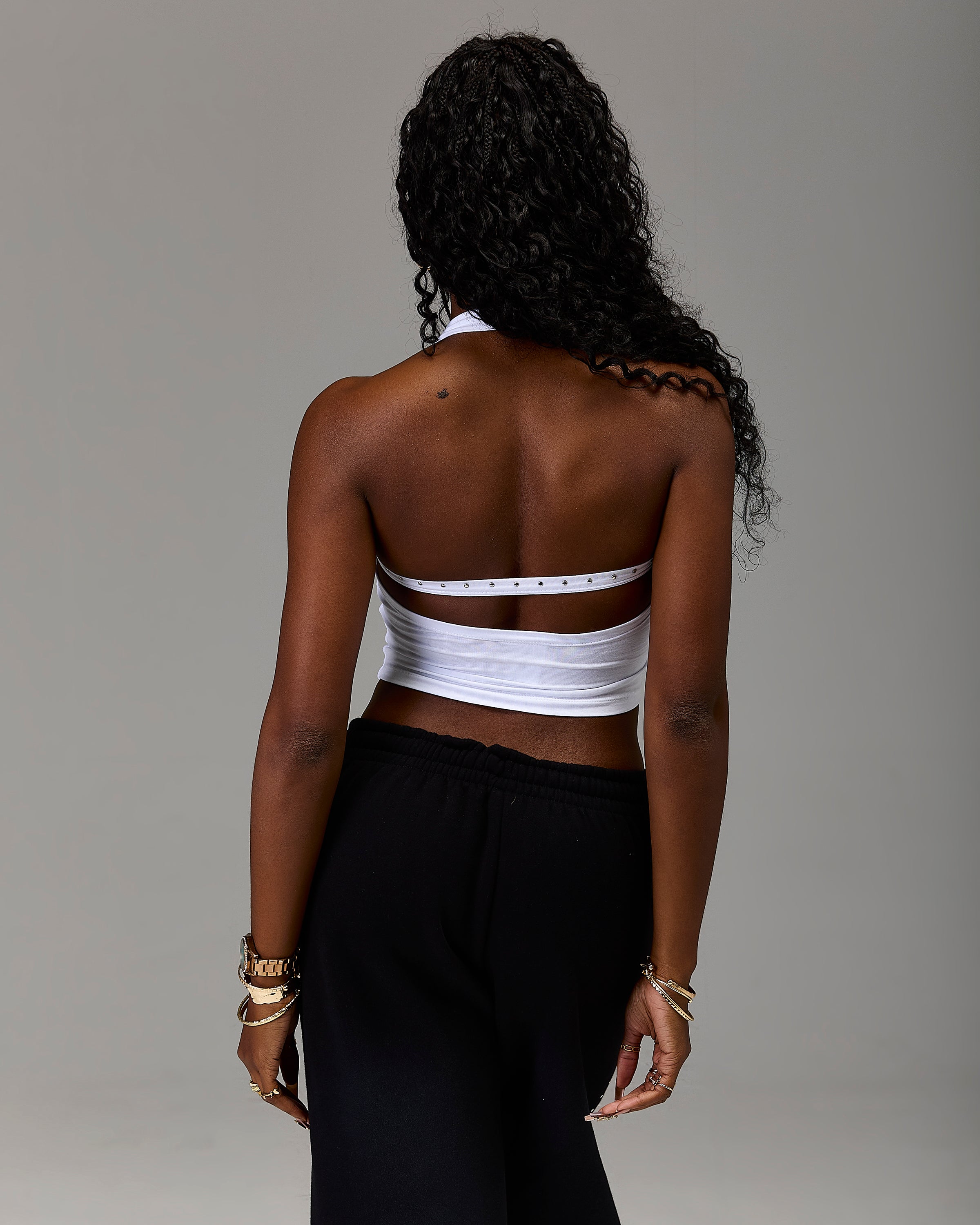 The Winner's Circle Aspen Gothic Halter Top - White