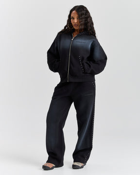 The Winner's Circle Aspen Wide Leg Joggers - Black