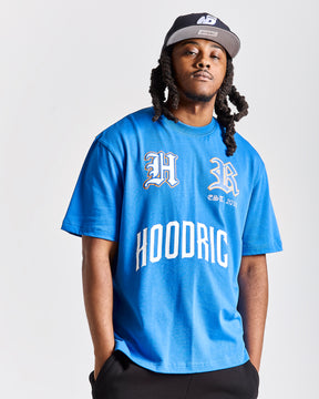 Menace Oversized T-Shirt - Blue/Black/Orange