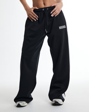 Selena Wide Leg Joggers - Black/White