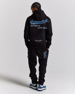 Splatter Joggers - Black/White/Blue