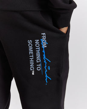 Splatter Joggers - Black/White/Blue