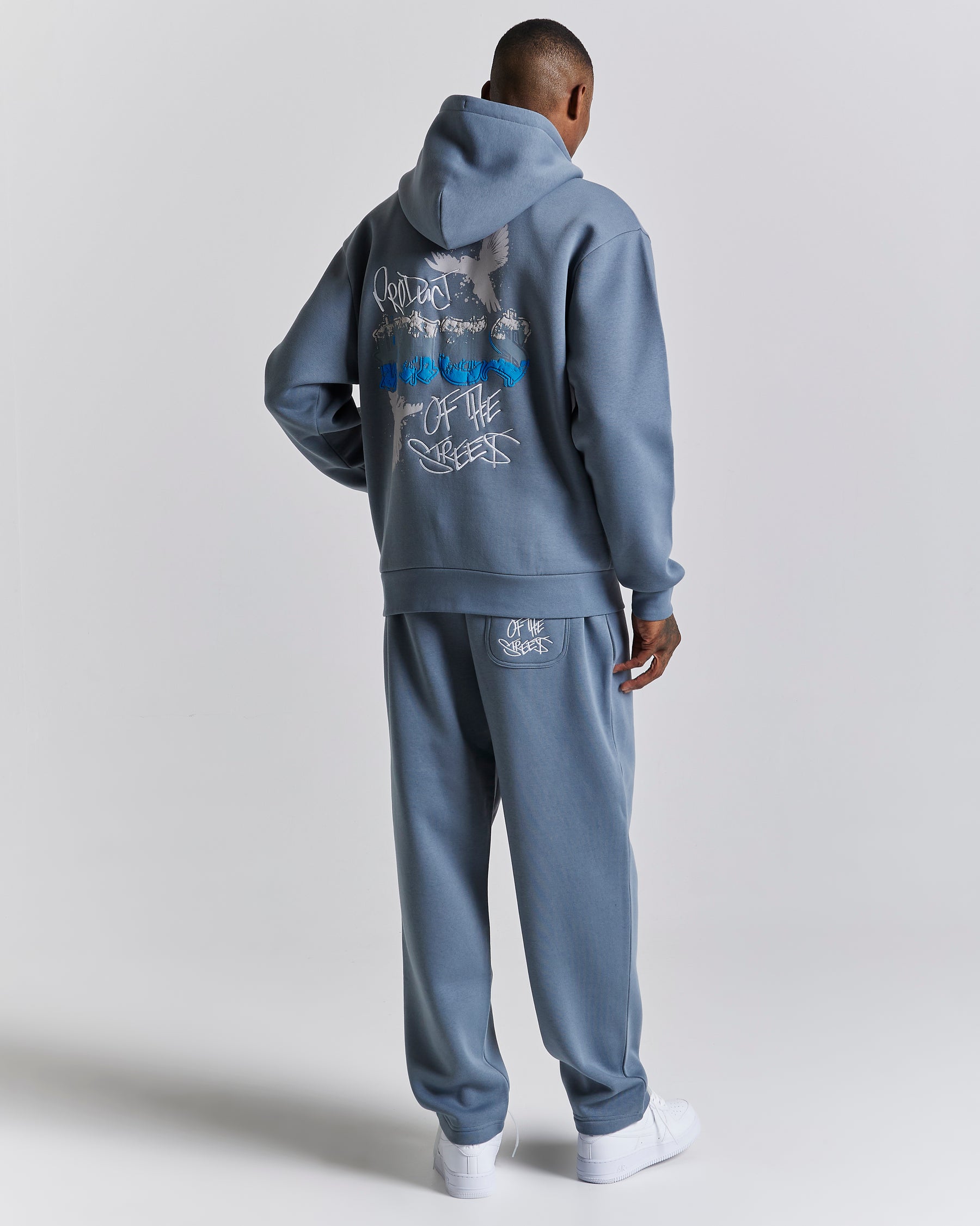 Rise Oversized Hoodie - Grey/White/Blue