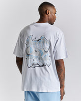 Damage T-Shirt - White/Grey/Blue