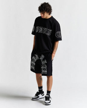 Helix Oversized Shorts - Black/White