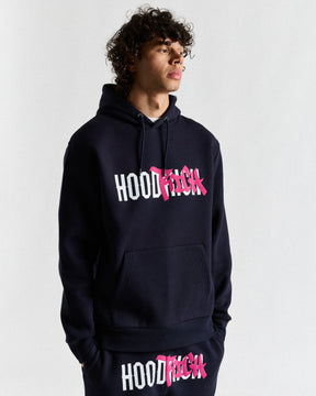 Graffiti Hoodie - Navy/White/Pink