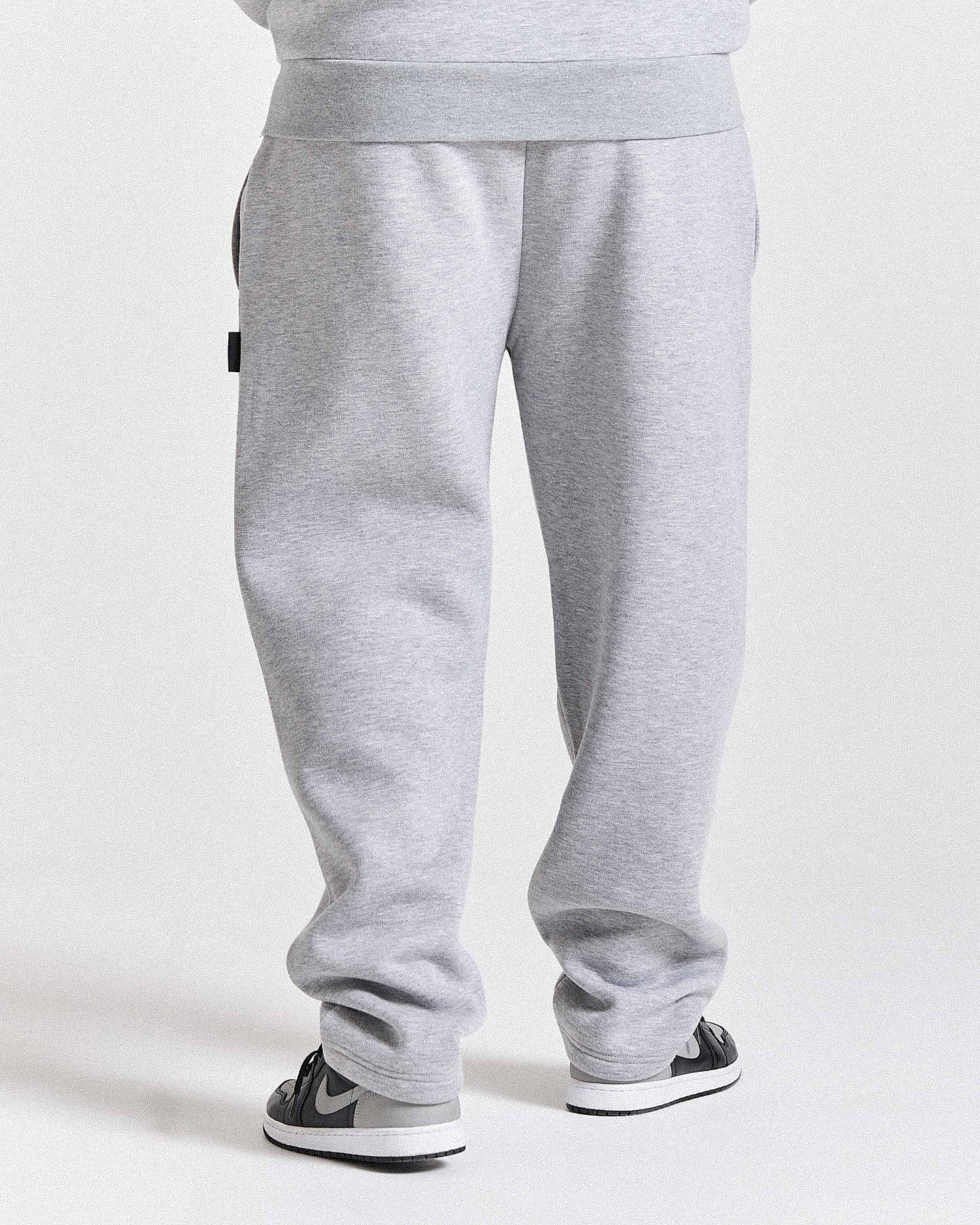 Varsite Oversized Wide Leg Joggers - Grey/White