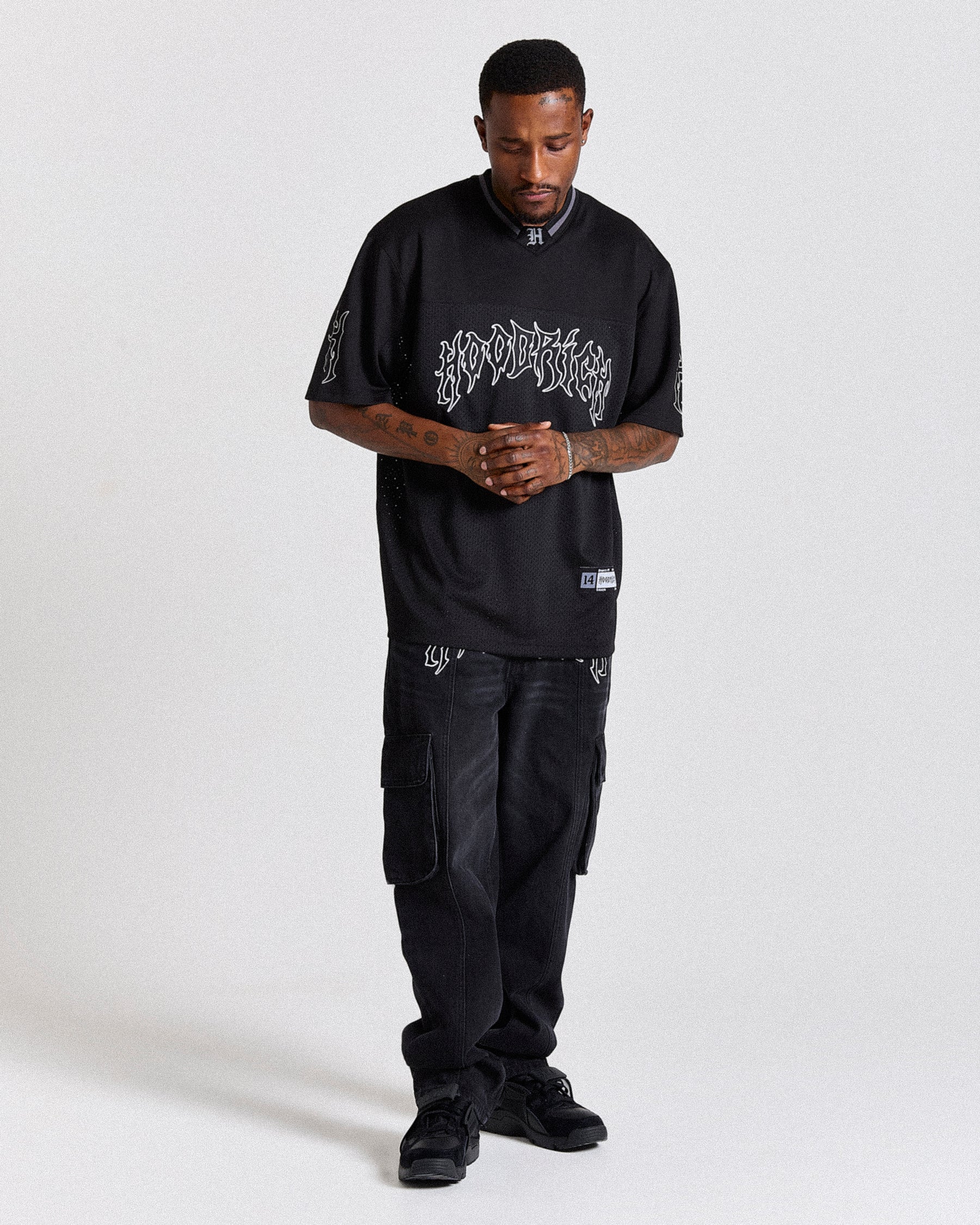 Spectral Oversized Mesh Jersey - Black/White