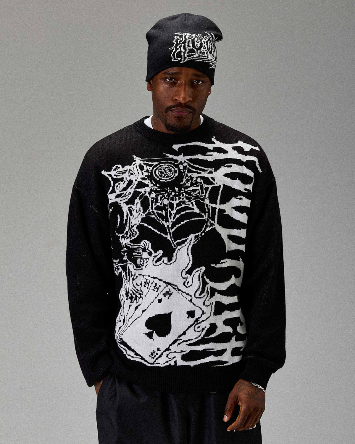 The Winner's Circle Wreckage Knitwear Sweater - Black/white
